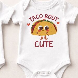 Taco Bout Cute Baby Onesie – Funny Food Baby Outfit – Taco Baby Bodysuit gift